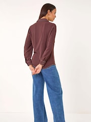 Roman Brown Button Up Pocket Detail Collar Shirt - Image 3 of 5