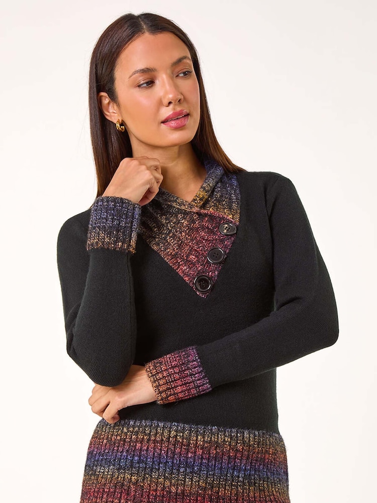 Roman Red Colour Block Overlap V-Neck Jumper - Image 1 of 5