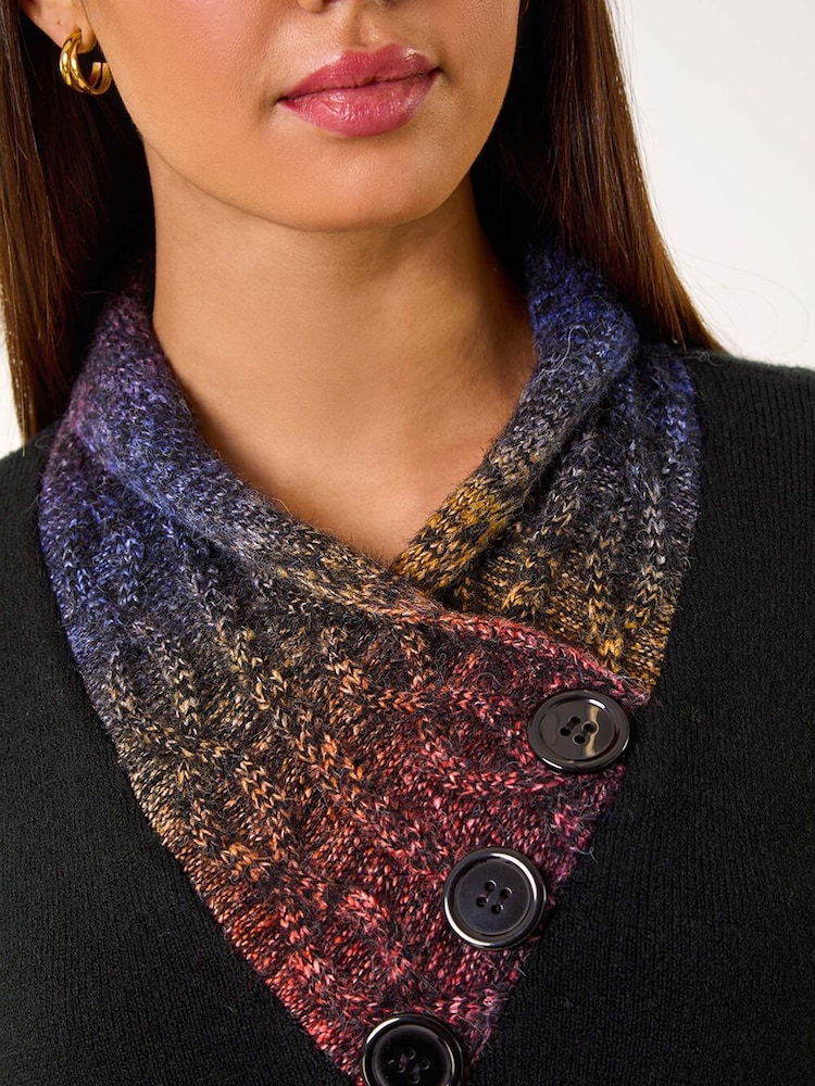 Roman Red Colour Block Overlap V-Neck Jumper - Image 5 of 5