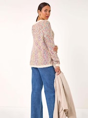 Roman Black Contrast Fluffy Knit Jumper - Image 3 of 5