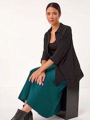 Roman Green Dark Knitted Midi Stretch Skirt - Image 1 of 5