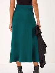 Roman Green Dark Knitted Midi Stretch Skirt - Image 3 of 5