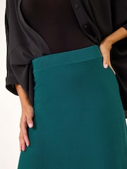 Roman Green Dark Knitted Midi Stretch Skirt - Image 5 of 5