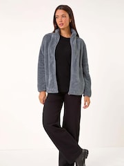 Roman Grey Soft Sherpa Fleece Jacket - Image 2 of 5