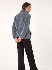 Roman Grey Soft Sherpa Fleece Jacket - Image 3 of 5