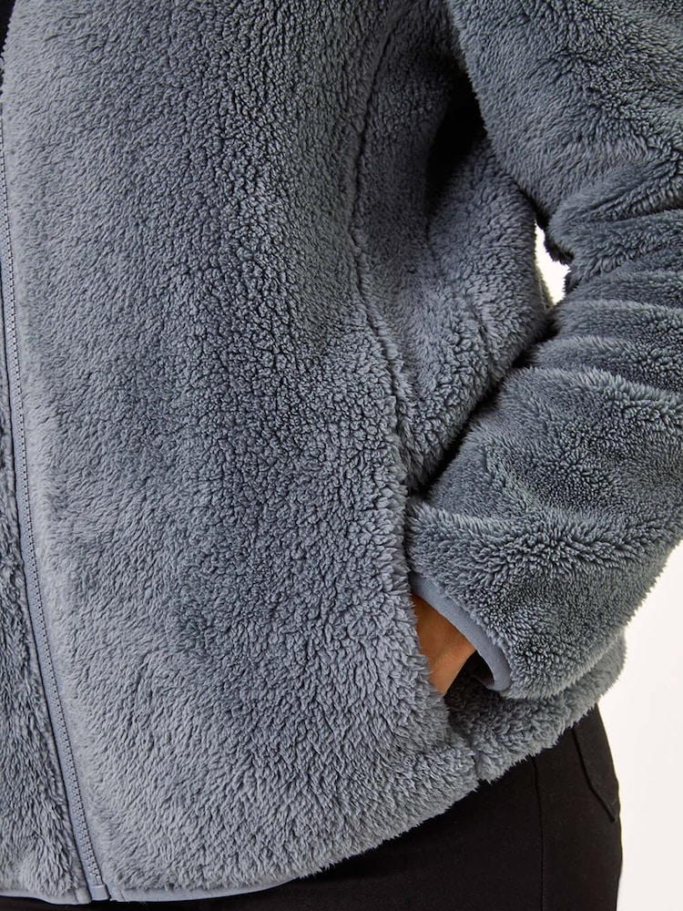 Roman Grey Soft Sherpa Fleece Jacket - Image 5 of 5