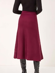 Roman Red Knitted Midi Stretch Skirt - Image 3 of 5