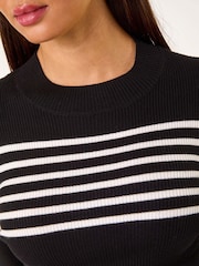 Roman Black Stripe Ribbed Crew Jumper - Image 5 of 5