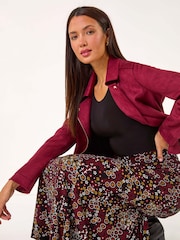 Roman Red Ditsy Floral Print Stretch Midi Skirt - Image 1 of 5