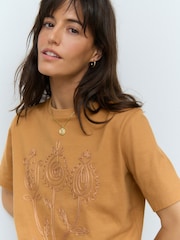 Ochre Yellow Heavyweight Short Sleeve Crew Neck T-Shirt - Image 4 of 7