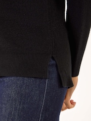 Roman Black Plain Soft Crew Neck Jumper - Image 5 of 5