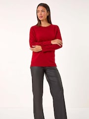 Roman Red Plain Soft Crew Neck Jumper - Image 2 of 5