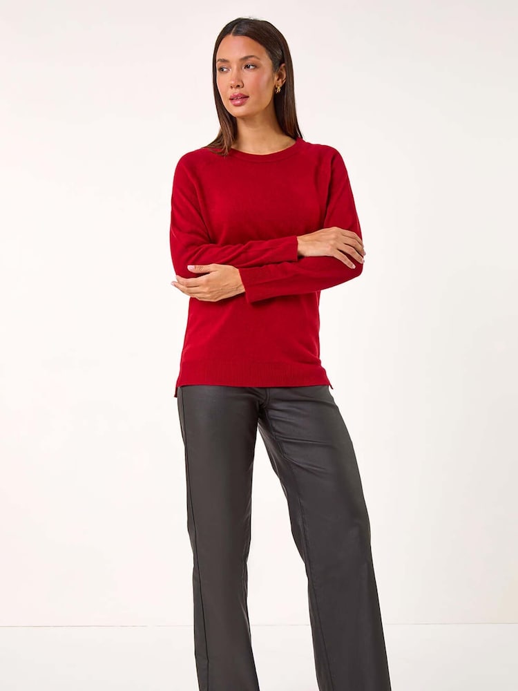 Roman Red Plain Soft Crew Neck Jumper - Image 2 of 5