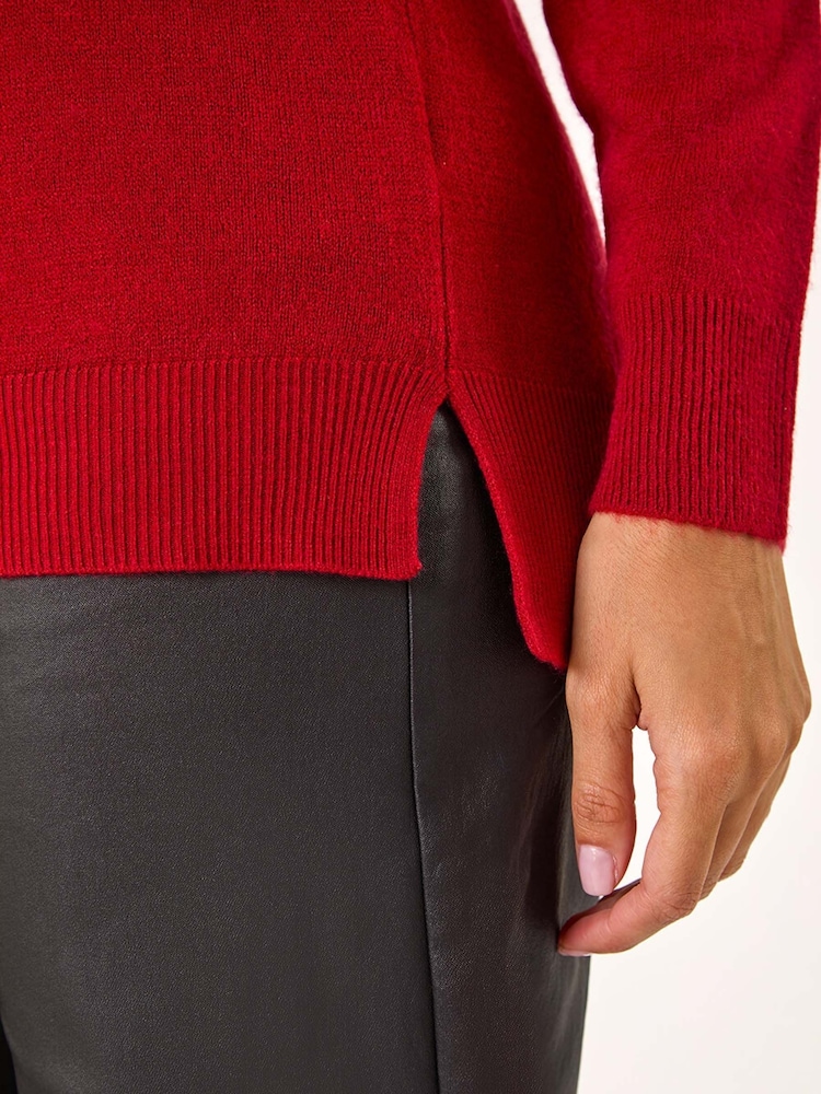 Roman Red Plain Soft Crew Neck Jumper - Image 5 of 5