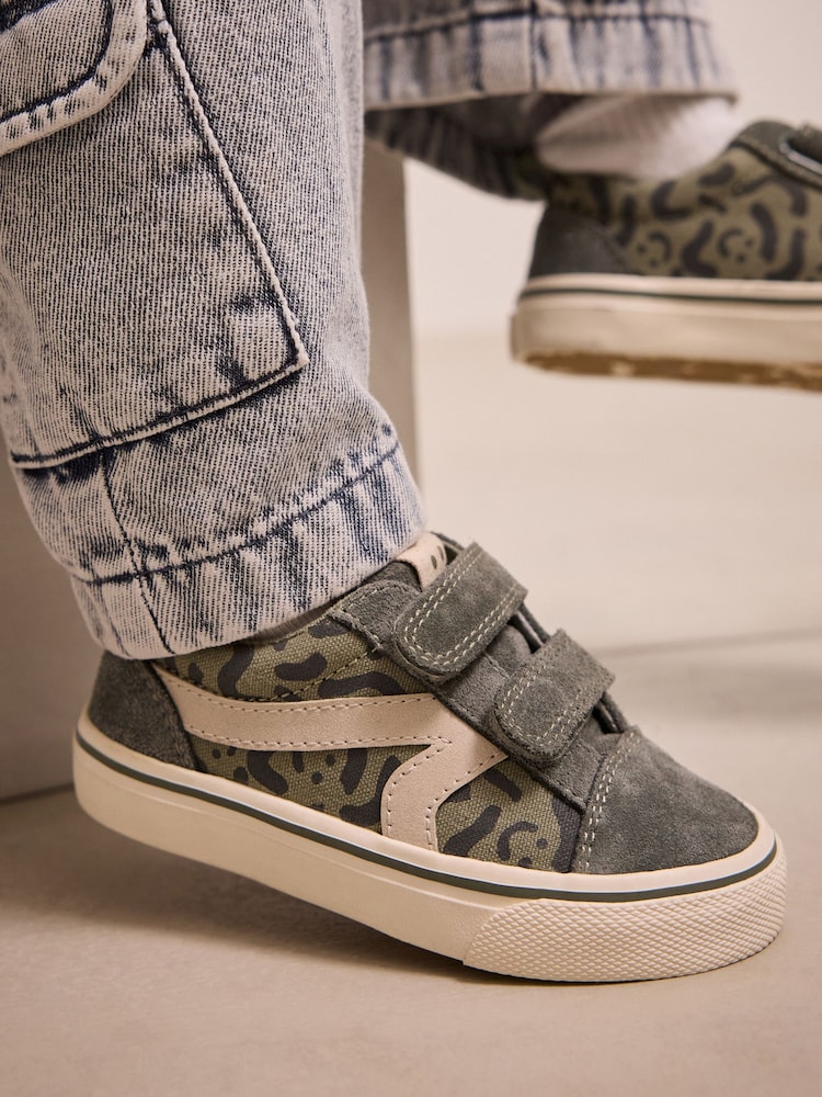 Khaki Green Standard Fit (F) Touch Fastening Skate Trainers - Image 1 of 8