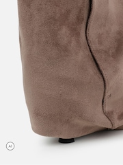 Simmi London Natural Hazel Foldover Ruched Kitten Heel Ankle Boots - Image 3 of 4
