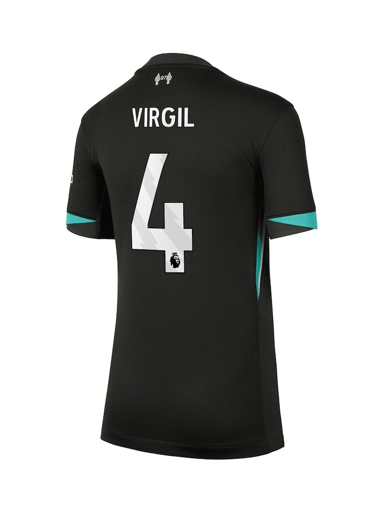 Nike Green Kids Liverpool Away Stadium Virgil 4 Football Shirt 2024-25 - Image 3 of 3