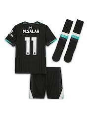Nike Little Kids Liverpool Away Stadium M.Salah 11 Mini Kit 2024-25 - Image 2 of 3