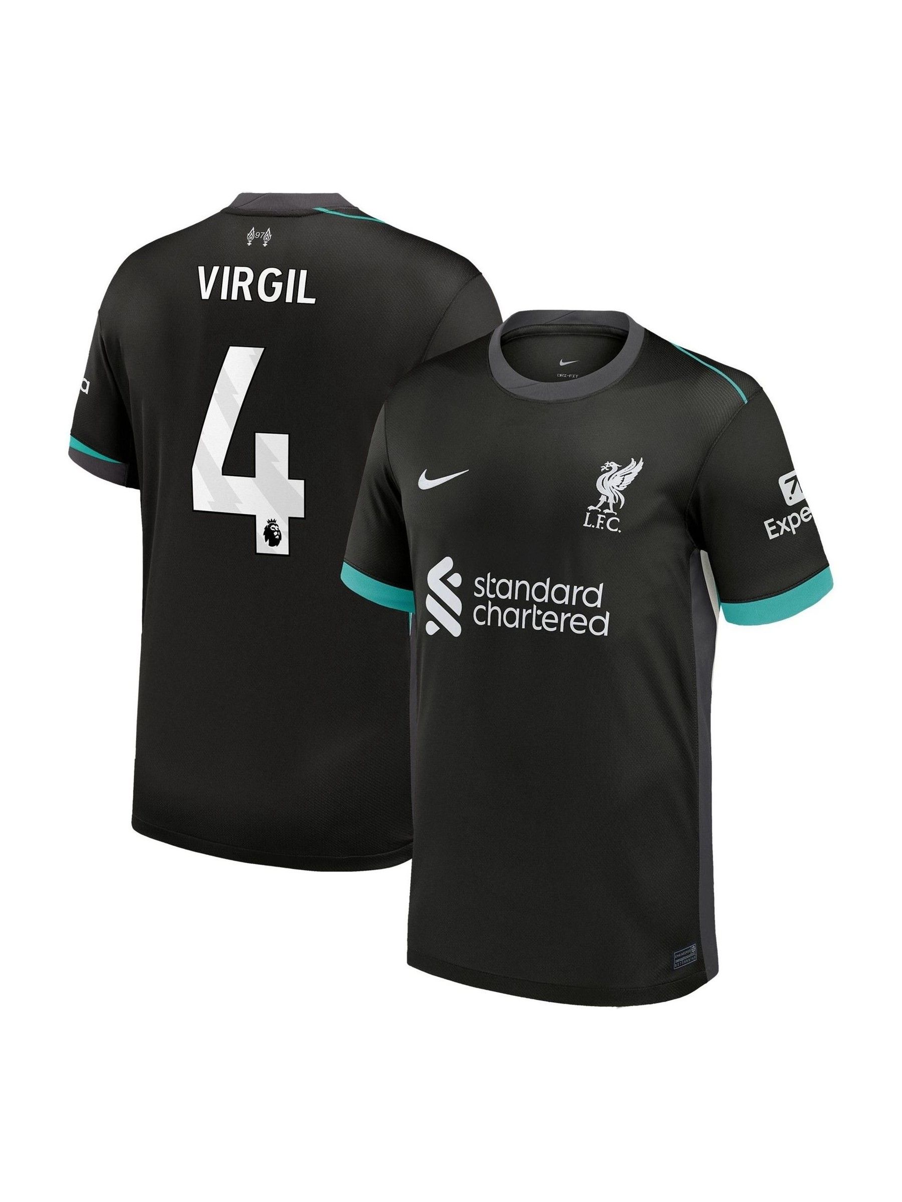 Buy Nike Green Liverpool Away Stadium Virgil 4 Football Shirt 2024 25 from the Next UK online shop