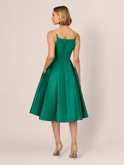 Adrianna Papell Green Mikado Midi Dress - Image 2 of 7