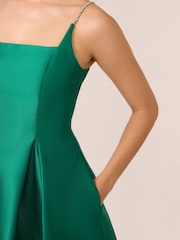 Adrianna Papell Green Mikado Midi Dress - Image 5 of 7