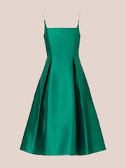 Adrianna Papell Green Mikado Midi Dress - Image 6 of 7