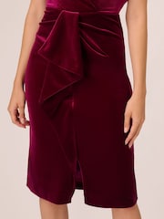 Adrianna Papell Pink Velvet Surplice Midi Dress - Image 5 of 7