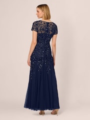 Adrianna Papell Bead Long Dress With Godets - Image 2 of 7