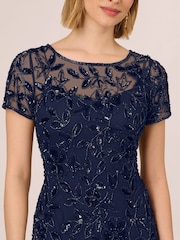 Adrianna Papell Bead Long Dress With Godets - Image 4 of 7