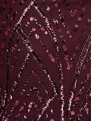 Adrianna Papell Purple Beaded Dolman Sleeve Dress - Image 6 of 6