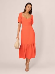 Adrianna Papell Puff Sleeve Midi Dress - Image 3 of 7