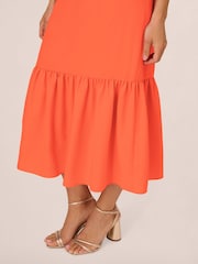 Adrianna Papell Puff Sleeve Midi Dress - Image 5 of 7