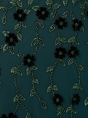 Adrianna Papell Green Beaded Mesh Illusion Dress - Image 7 of 7