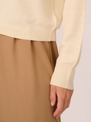 Adrianna Papell Cream Long Sleeve Button Front Cardigan Sweater With Chest Pockets - Image 5 of 7