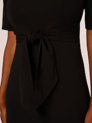 Preto - Adrianna Papell Crepe Tie Front Midi Dress - Imagem 4 de 7