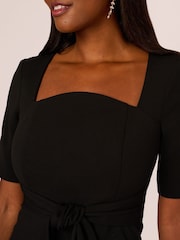 Preto - Adrianna Papell Crepe Tie Front Midi Dress - Imagem 5 de 7