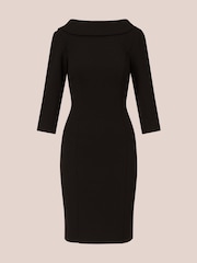 Adrianna Papell Rolled Neck Crepe Midi Dress - Image 6 of 7
