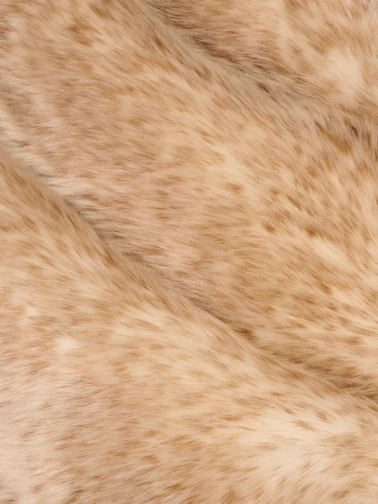 Adrianna Papell Natural Embellished Faux Fur Wrap Coverup - Image 7 of 7