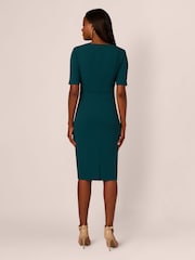 Verde - Adrianna Papell Crepe Tie Front Midi Dress - Imagem 2 de 7