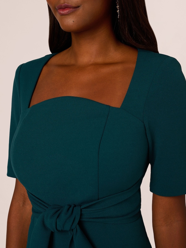 Adrianna Papell Crepe Tie Front Midi Dress - Image 4 of 7