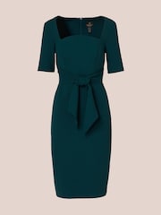 Verde - Adrianna Papell Crepe Tie Front Midi Dress - Imagem 5 de 7