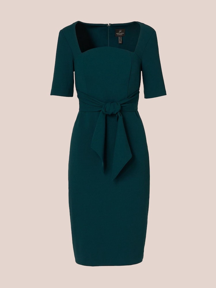 Adrianna Papell Crepe Tie Front Midi Dress - Image 5 of 7