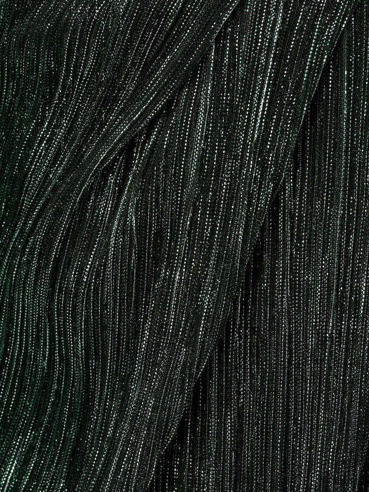 Adrianna Papell Green Halter Crinkle Metallic Dress - Image 7 of 7