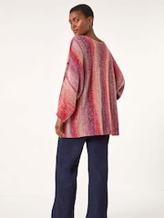 Roman Pink Slash Neck Boucle Knit Jumper - Image 3 of 5
