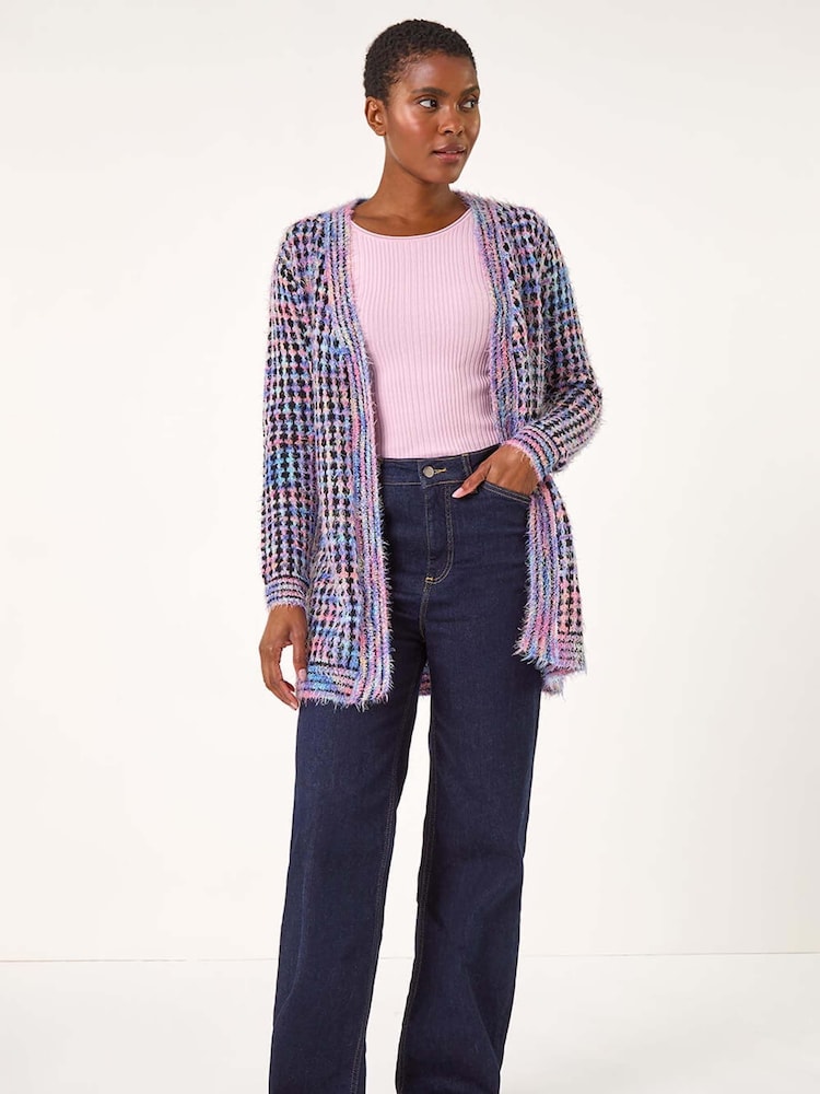 Roman Purple Multi Spacedye Fluffy Cardigan - Image 1 of 5