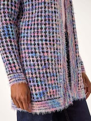Roman Purple Multi Spacedye Fluffy Cardigan - Image 5 of 5