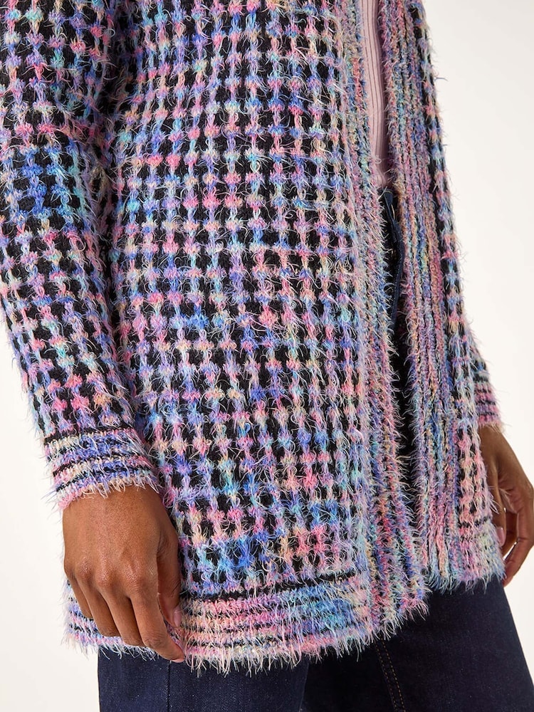 Roman Purple Multi Spacedye Fluffy Cardigan - Image 5 of 5
