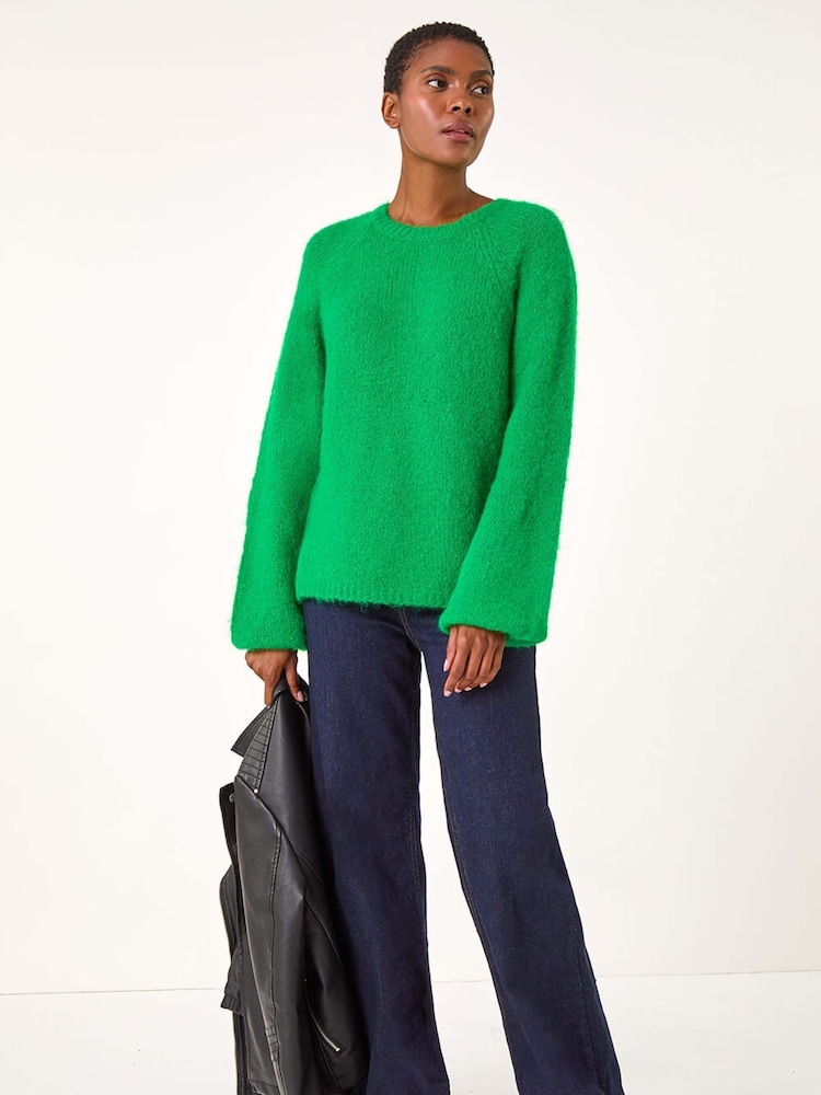 Roman Green Soft Knit Blouson Jumper - Image 1 of 5