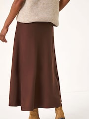 Roman Brown Knitted Midi Stretch Skirt - Image 2 of 4