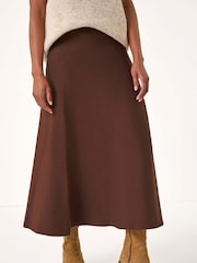Roman Brown Knitted Midi Stretch Skirt - Image 3 of 4